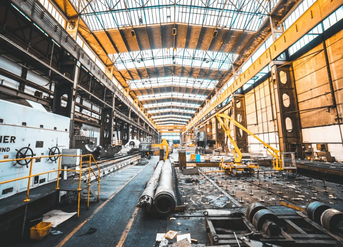 Large industrial workshop with plant and equipment