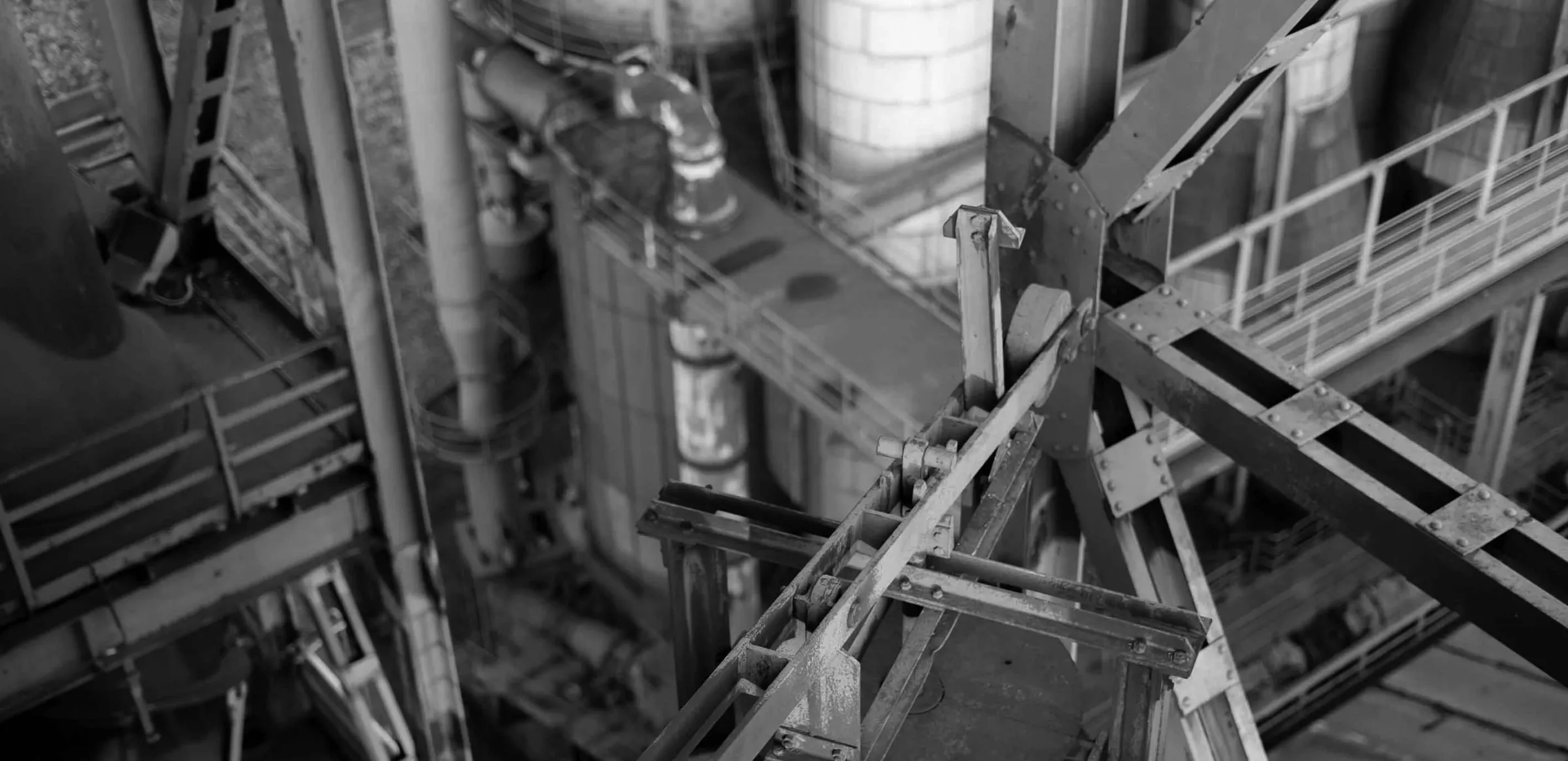 Industrial steelwork at a processing plant